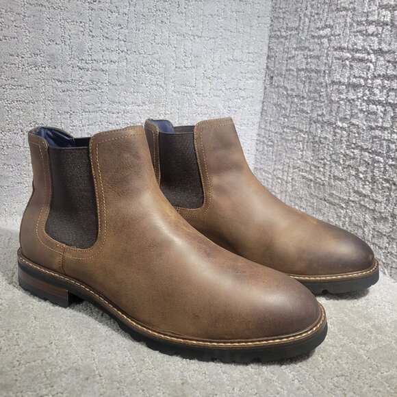 Florsheim Tan Leather Ankle Boots - Picture 1 of 11